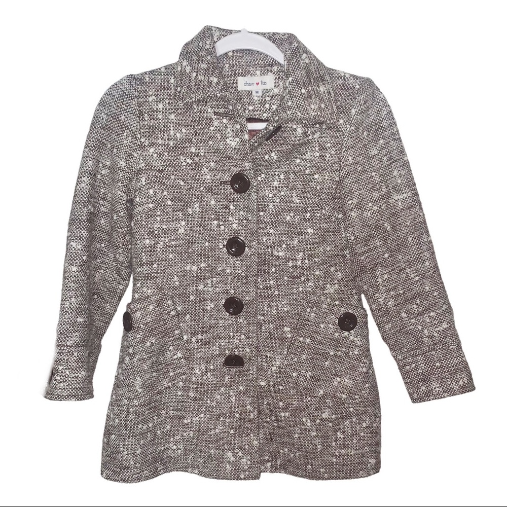 GIRLS | Winter Dressy Coat Jacket Sz SMALL Brown Speckled Color